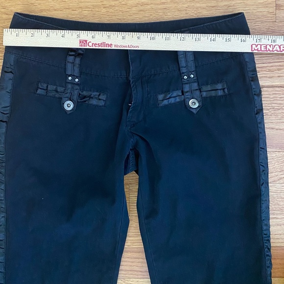 Wet seal, Satin trim pants, Size 7 JUNIORS, Wide leg - Picture 6 of 7